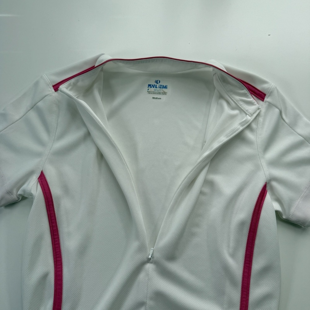 PEARL IZUMI Select 1/2 Zip Short‎ Sleeve Cycling Jersey Womens Medium White - Picture 4 of 14